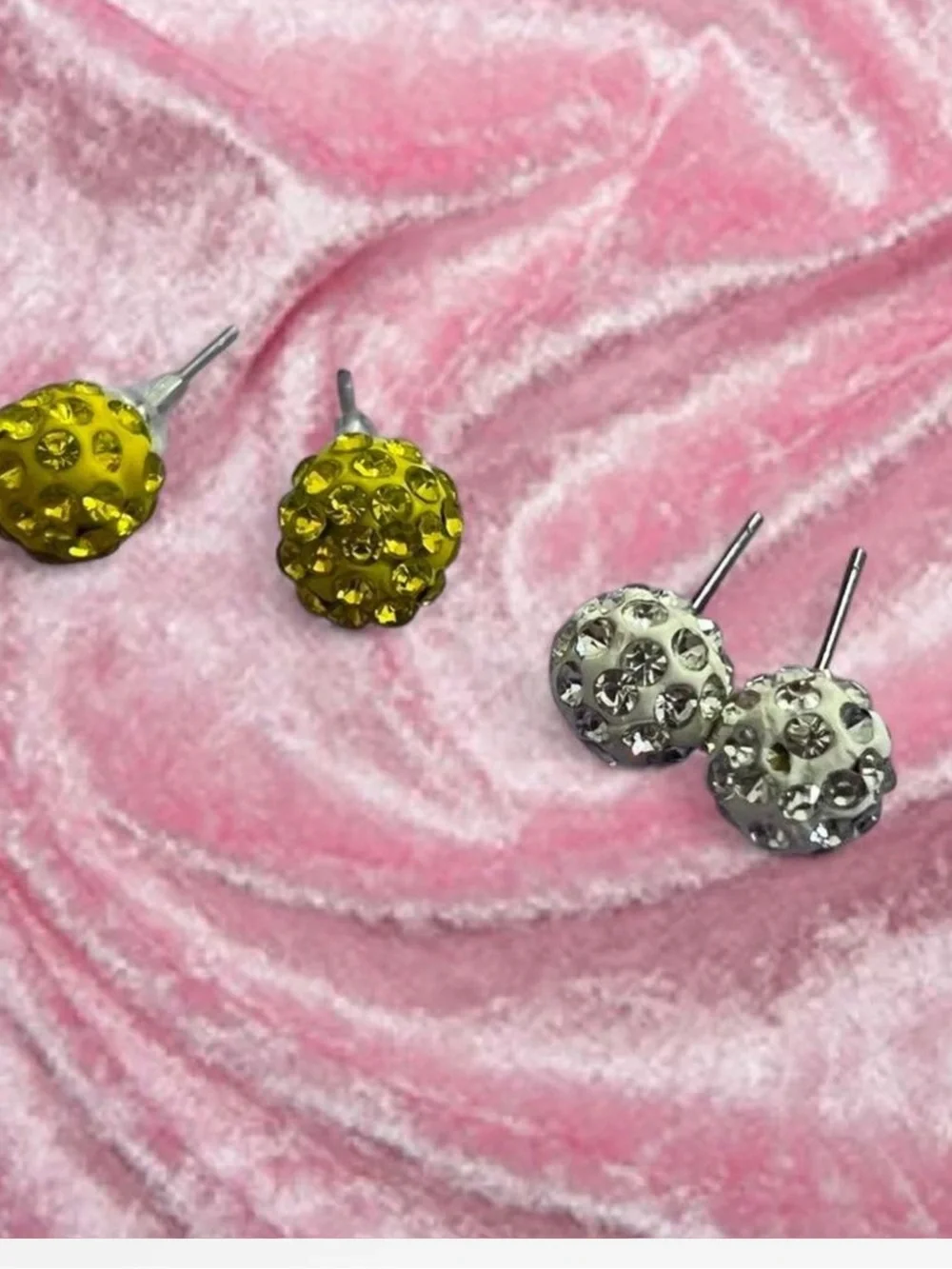 Elegant Yellow and Silver Stud Earrings